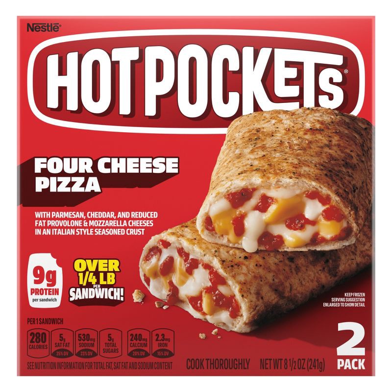 slide 1 of 11, Hot Pockets Four Cheese Pizza Frozen Snacks - 8.5oz/2pk, 8.5 oz, 2 ct