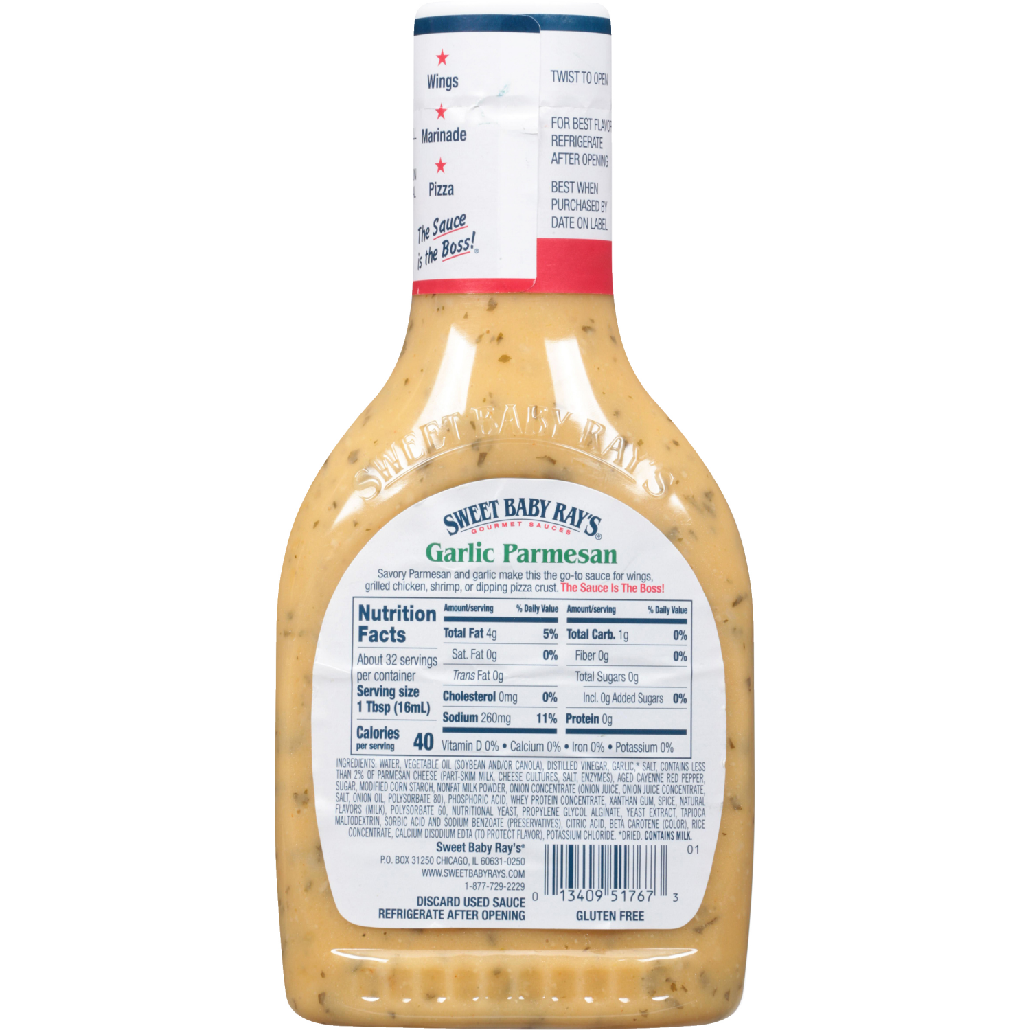 slide 7 of 7, Sweet Baby Ray's Garlic Parmesan Sauce, 16 fl oz