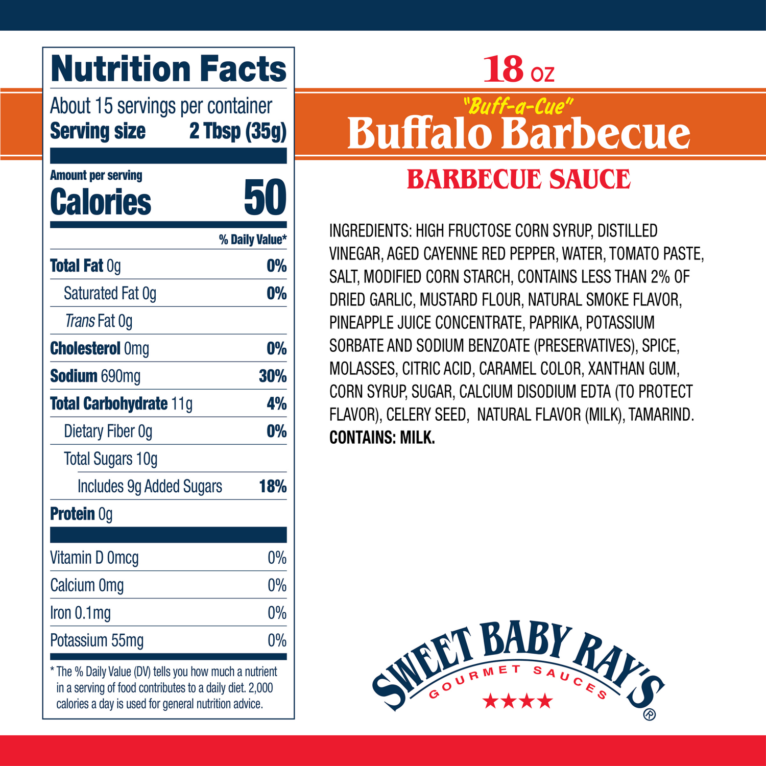 slide 3 of 7, Sweet Baby Ray's Buffalo Barbecue Sauce 18 oz, 18 oz