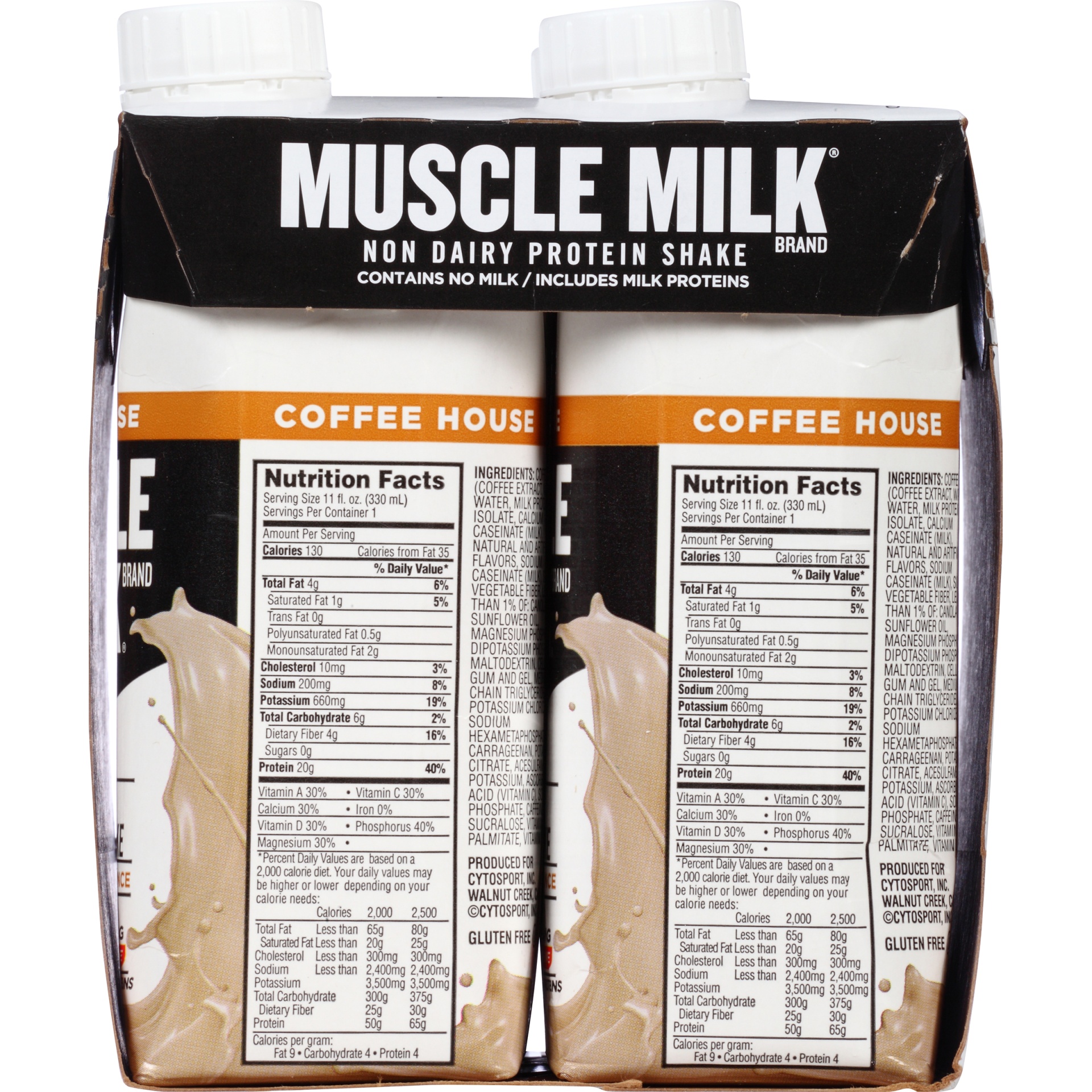 slide 5 of 8, Muscle Milk Coffee House Vanilla Latte Non Dairy Protein Shake, 4 ct; 11 fl oz