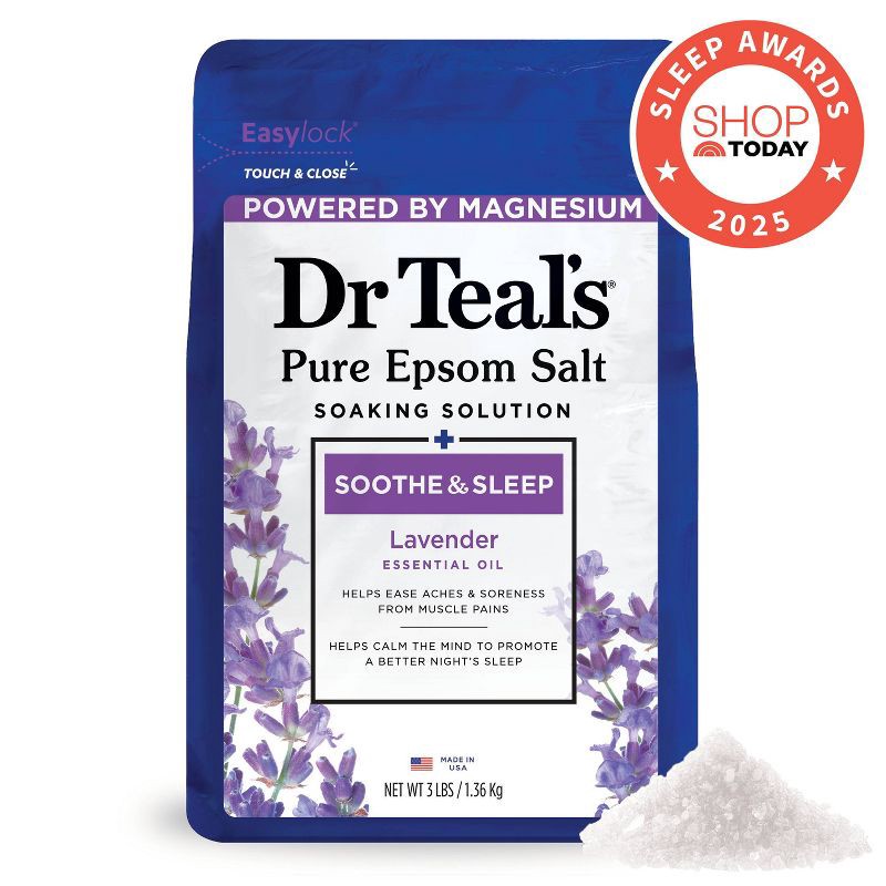slide 4 of 5, Dr Teal's Epsom Salt Magnesium Soak - Soothe & Sleep with Lavender - 3 lbs, 3 lb