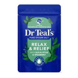 Dr Teal's Epsom Salt Magnesium Soak - Relax & Relief with Eucalyptus & Spearmint - 3lbs