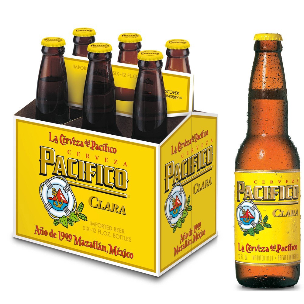 Pacifico Clara Mexican Lager Beer 6 ct, 12 fl oz Shipt