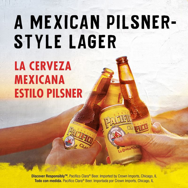 slide 9 of 9, Pacifico Clara Lager Beer - 6pk/12 fl oz Bottles, 6 ct; 12 fl oz