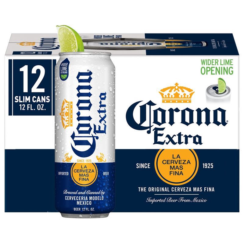 slide 1 of 9, Corona Extra Lager Beer - 12pk/12 fl oz Cans, 12 ct; 12 fl oz