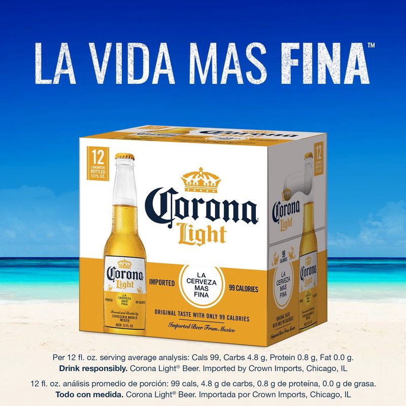 slide 4 of 10, Corona Light Lager Beer - 12pk/12 fl oz Bottles, 12 ct; 12 fl oz