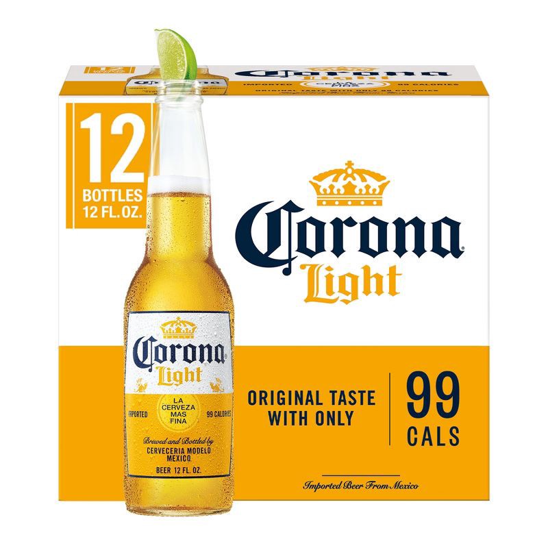 slide 1 of 10, Corona Light Lager Beer - 12pk/12 fl oz Bottles, 12 ct; 12 fl oz