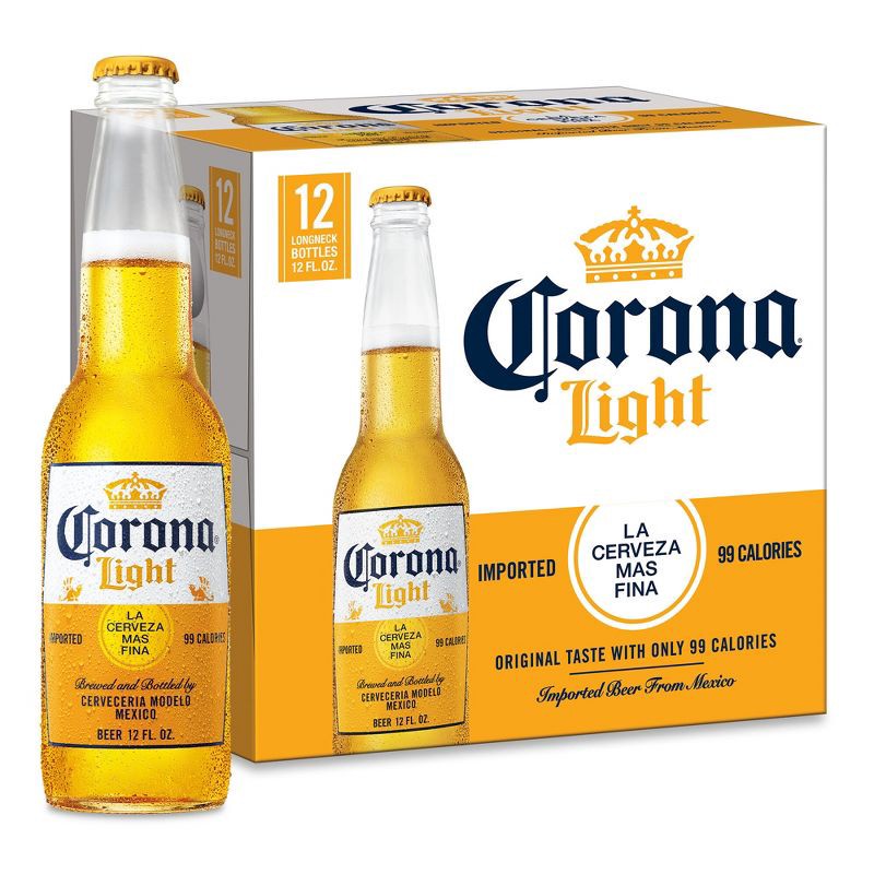 slide 1 of 10, Corona Light Lager Beer - 12pk/12 fl oz Bottles, 12 ct; 12 fl oz