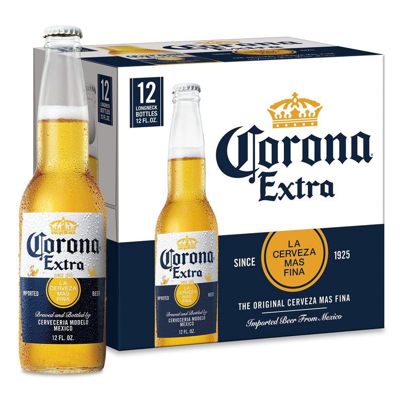 slide 1 of 9, Corona Extra Lager Beer - 12pk/12 fl oz Bottles, 12 ct; 12 fl oz