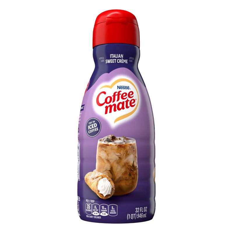 slide 9 of 11, Coffee mate Italian Sweet Crème Coffee Creamer - 32 fl oz (1qt), 32 fl oz, 1 qt