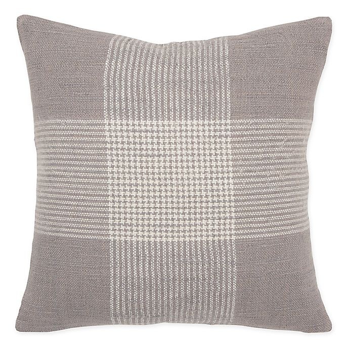 slide 1 of 3, Rizzy Home Woven Plaid Square Throw Pillow - Grey/White, 1 ct