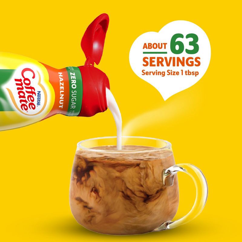 slide 4 of 12, Coffee mate Zero Sugar Hazelnut Coffee Creamer - 32 fl oz (1qt), 32 fl oz, 1 qt