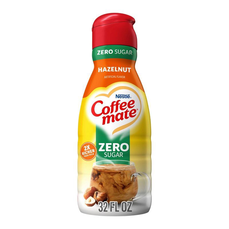 slide 1 of 12, Coffee mate Zero Sugar Hazelnut Coffee Creamer - 32 fl oz (1qt), 32 fl oz, 1 qt