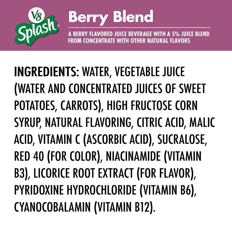 slide 6 of 8, V8 Juice V8 Splash Berry Blend Juice - 64 fl oz Bottle, 64 fl oz