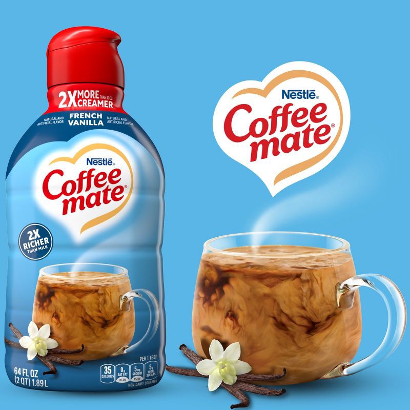 slide 2 of 12, Coffee mate French Vanilla Coffee Creamer - 64 fl oz (2qt), 64 fl oz, 2 qt