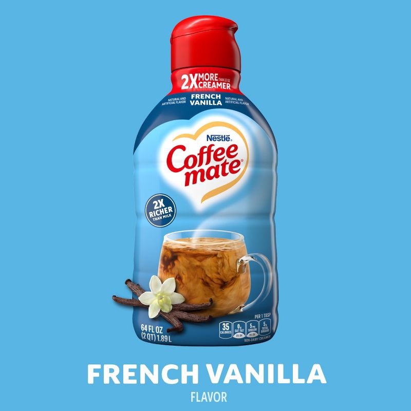 slide 3 of 12, Coffee mate French Vanilla Coffee Creamer - 64 fl oz (2qt), 64 fl oz, 2 qt