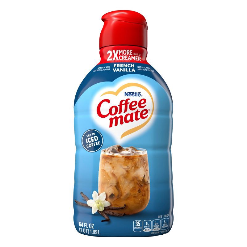 slide 8 of 12, Coffee mate French Vanilla Coffee Creamer - 64 fl oz (2qt), 64 fl oz, 2 qt