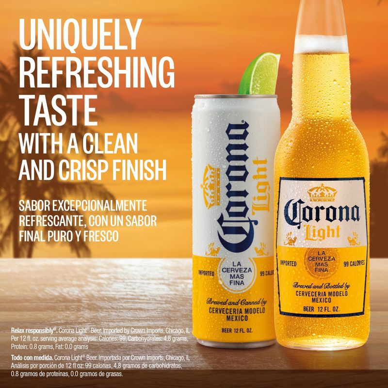 slide 4 of 11, Corona Light Lager Beer - 6pk/12 fl oz Bottles, 6 ct; 12 fl oz