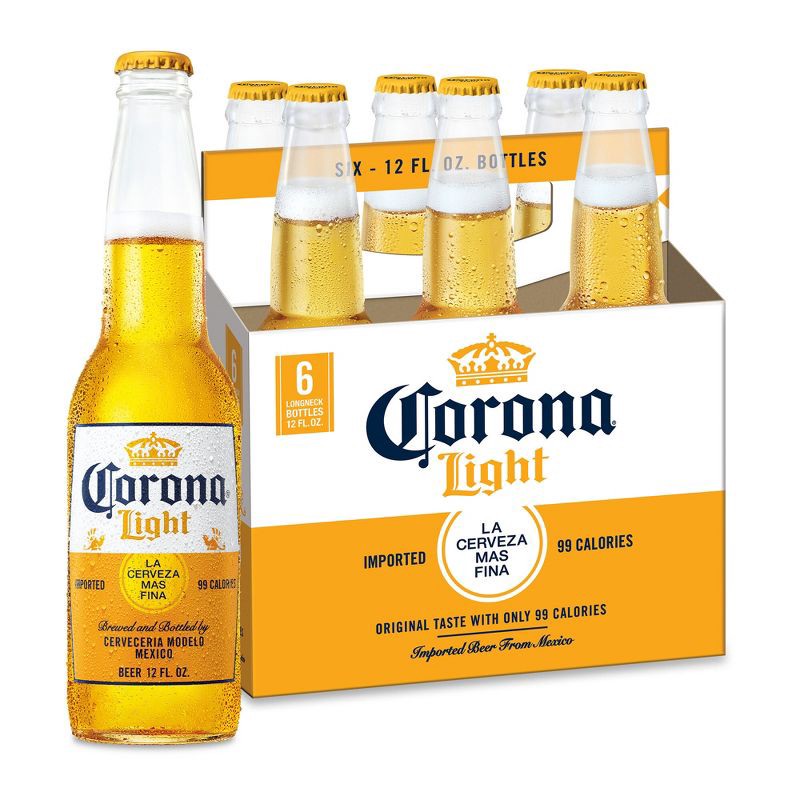 slide 1 of 11, Corona Light Lager Beer - 6pk/12 fl oz Bottles, 6 ct; 12 fl oz