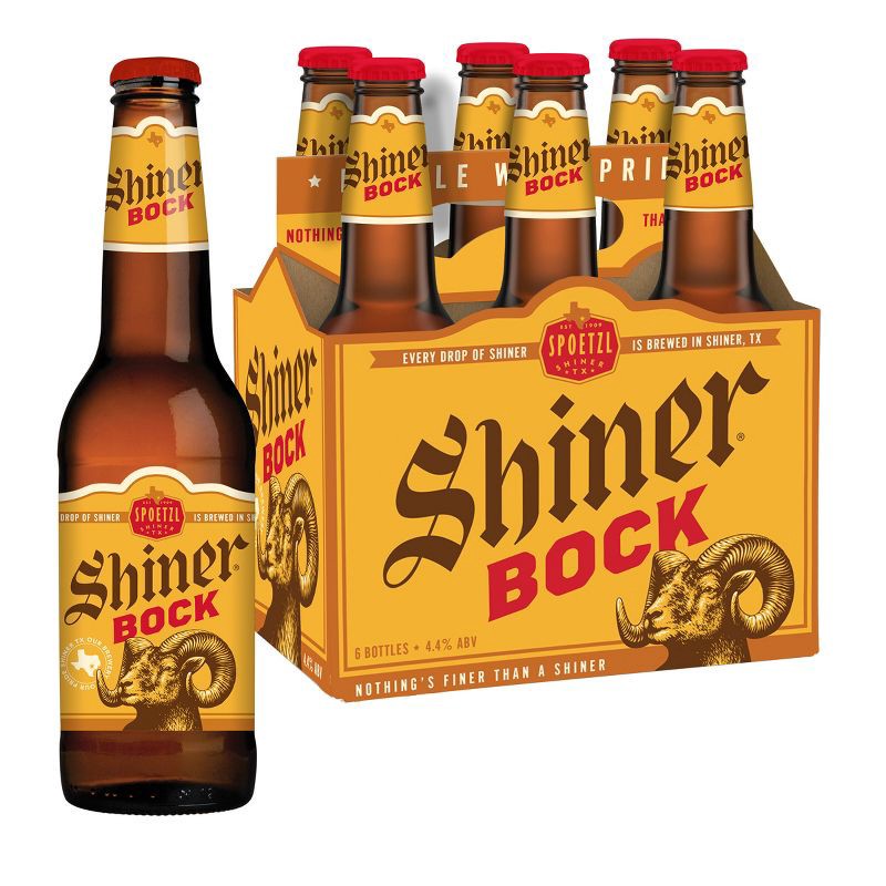 slide 1 of 11, Shiner Bock Beer - 6pk/12 fl oz Bottles, 6 ct; 12 fl oz