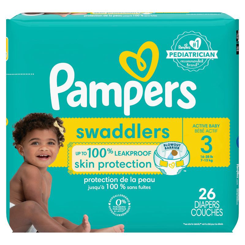 slide 12 of 14, Pampers Swaddlers Active Baby Diapers Jumbo Pack - Size 3 - 26ct, 26 ct