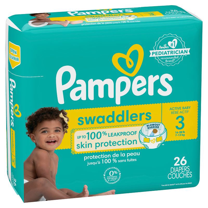 slide 13 of 14, Pampers Swaddlers Active Baby Diapers Jumbo Pack - Size 3 - 26ct, 26 ct