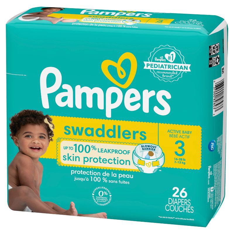 slide 14 of 14, Pampers Swaddlers Active Baby Diapers Jumbo Pack - Size 3 - 26ct, 26 ct