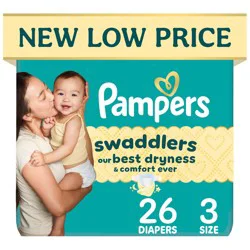 Pampers Swaddlers Sensitive Disposable Diapers - Size 3 - 26ct