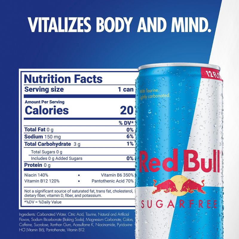 slide 2 of 11, Red Bull Sugar Free Energy Drink - 12 fl oz Can, 12 fl oz