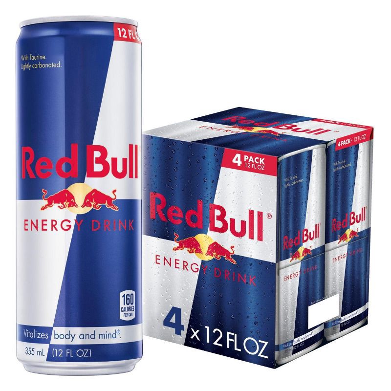 slide 1 of 10, Red Bull Energy Drink - 4pk/12 fl oz Cans, 4 ct; 12 fl oz