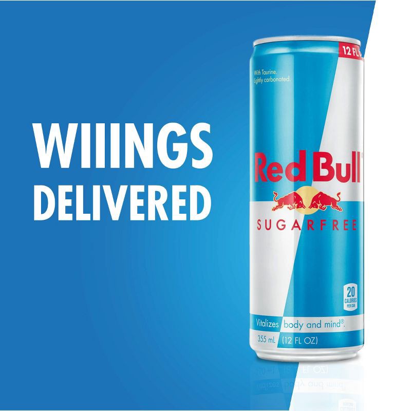 slide 2 of 9, Red Bull Sugar Free Energy Drink - 4pk/12 fl oz Cans, 4 ct; 12 fl oz