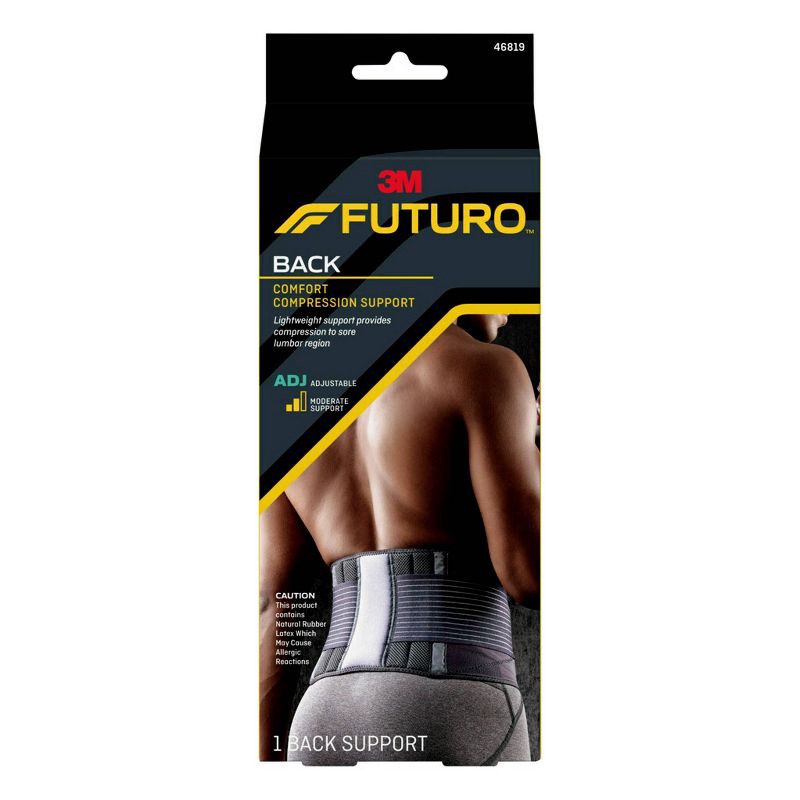 slide 1 of 9, FUTURO Comfort Compression Back Support, Adjustable Deluxe Back Brace - 1pk, 1 ct