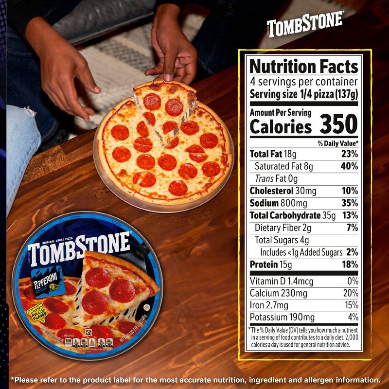 slide 7 of 12, Tombstone Original Frozen Pepperoni Pizza - 18.5oz, 18.5 oz