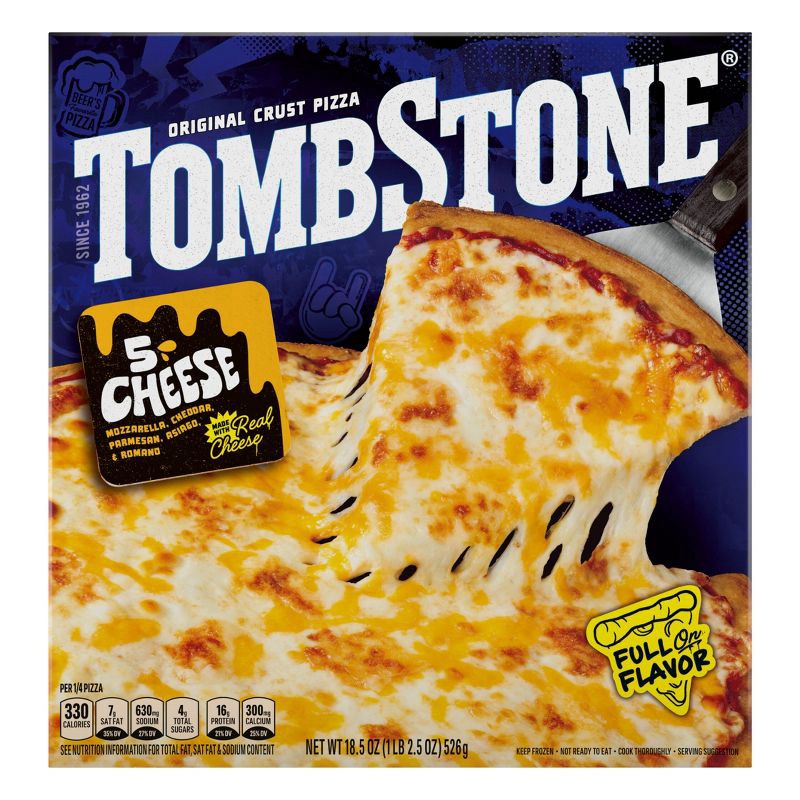 slide 1 of 9, Tombstone Original 5 Cheese Frozen Pizza - 18.5oz, 18.5 oz