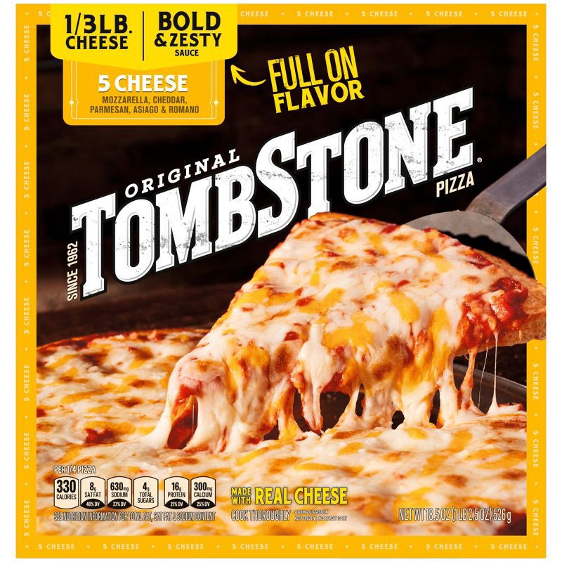 slide 1 of 9, Tombstone Original 5 Cheese Frozen Pizza - 18.5oz, 18.5 oz