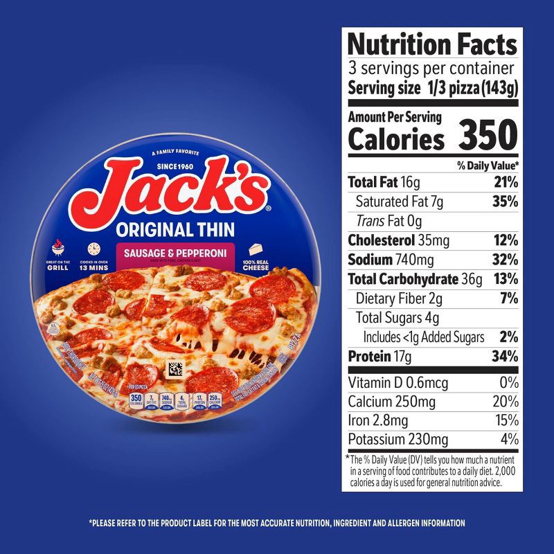 slide 6 of 8, Jack's Original Sausage & Pepperoni Frozen Pizza - 15oz, 15 oz