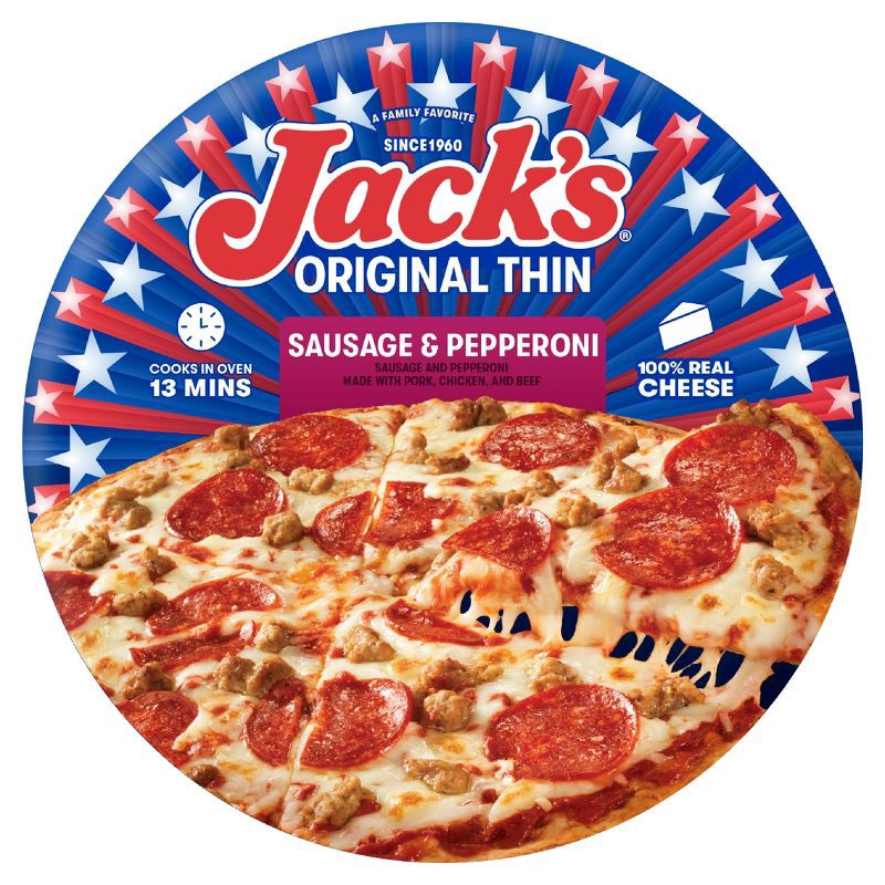 slide 1 of 7, Jack's Original Sausage & Pepperoni Frozen Pizza - 15oz, 15 oz
