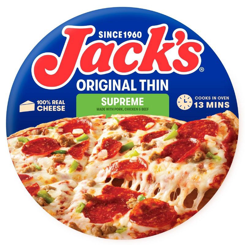 slide 1 of 8, Jack's Original Thin Crust Frozen Supreme Pizza - 15.8oz, 15.8 oz