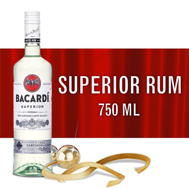 slide 8 of 8, Bacardi Superior Gluten Free White Rum - 750ml Bottle, 750 ml