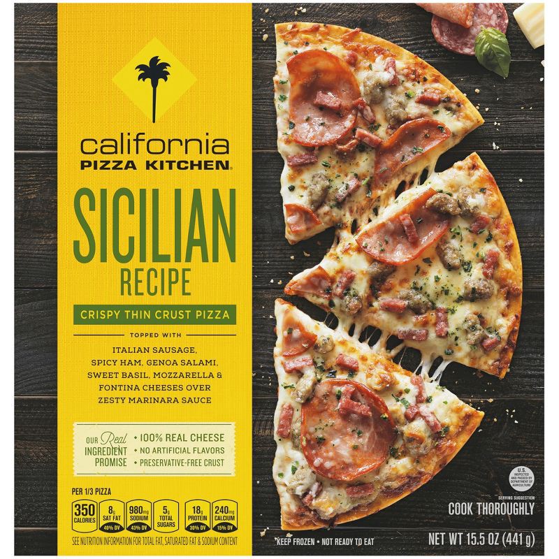 slide 2 of 11, California Pizza Kitchen Sicilian Recipe Frozen Thin Crust Pizza - 15.5oz, 15.5 oz