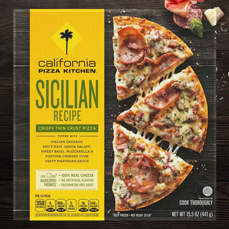 slide 4 of 11, California Pizza Kitchen Sicilian Recipe Frozen Thin Crust Pizza - 15.5oz, 15.5 oz