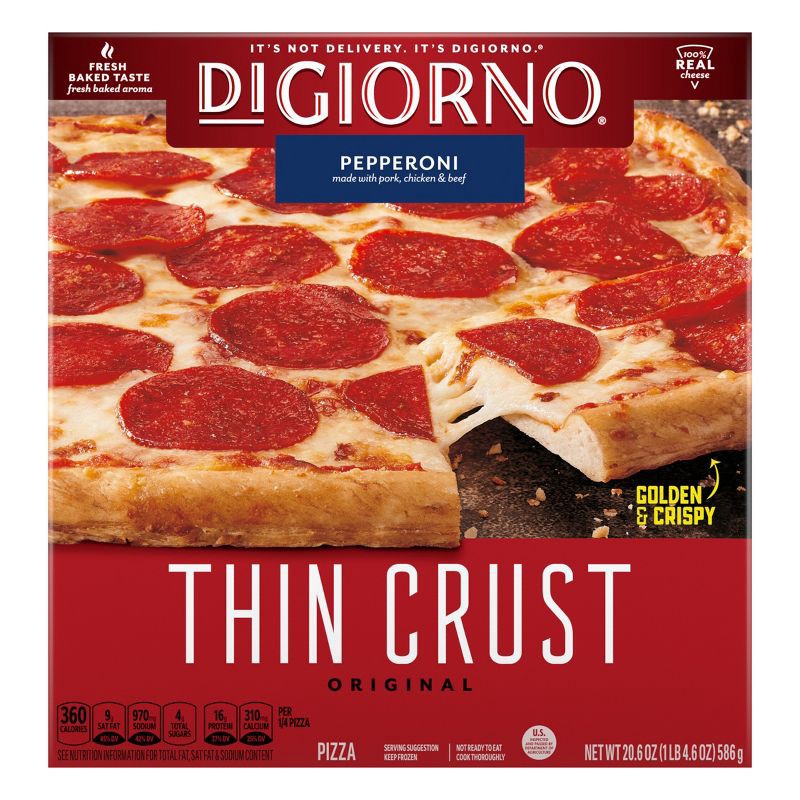 slide 1 of 1, Digiorno Pepperoni Thin Crust Frozen Pizza - 22.1oz, 22.1 oz