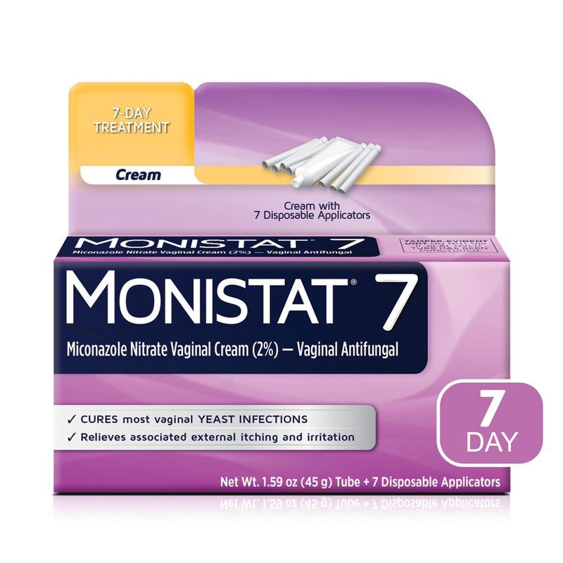 slide 1 of 9, Monistat 7-Dose Yeast Infection Treatment, 7 Disposable Applicators & 1 Cream Tube, 1 ct