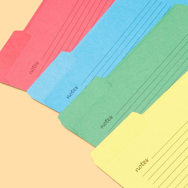 slide 2 of 3, 24ct Letter Size File Folders Primary Colors - up&up™: Cardstock, Top Tab, Multicolor, 9.5"x11.625", 1 Pocket, 24 ct