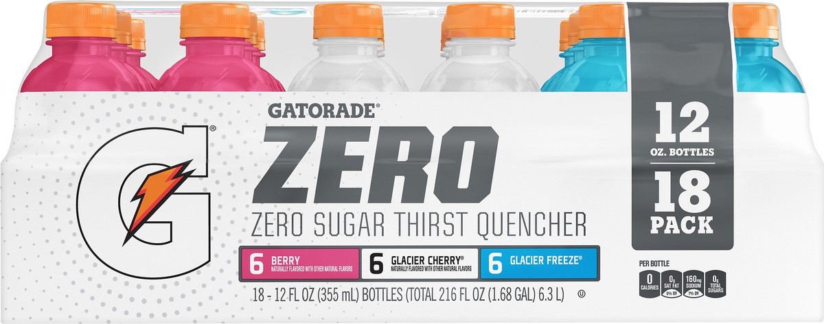 slide 3 of 3, Gatorade Zero Sports Drink Variety Pack, 18 ct; 12 fl oz