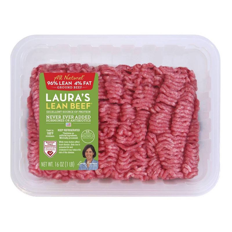 slide 1 of 6, Laura's Lean Beef 96/4 Ground Beef - 1lb, 1 lb