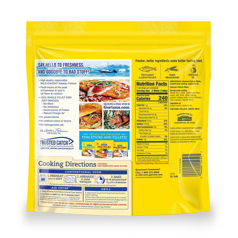 slide 2 of 7, Gorton's Crunchy Breaded Fish Fillets - Frozen - 10ct, 10 ct