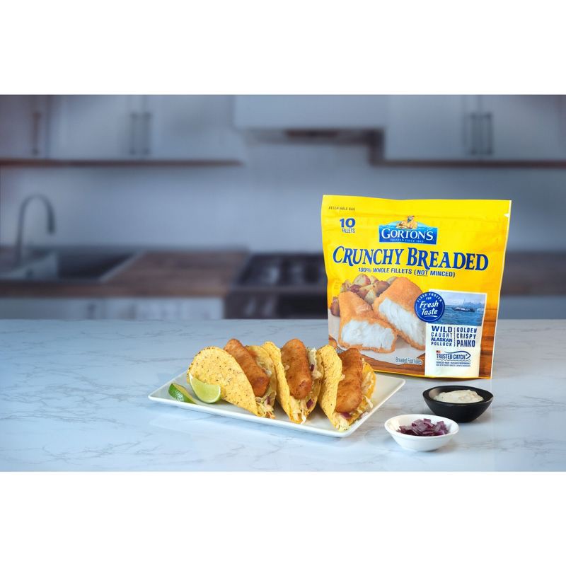 slide 3 of 7, Gorton's Crunchy Breaded Fish Fillets - Frozen - 10ct, 10 ct