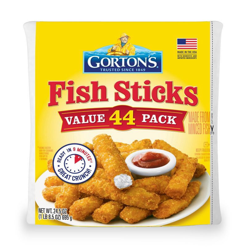 slide 1 of 9, Gorton's Breaded Minced Fish Sticks - Frozen - 24.5oz/44ct, 24.5 oz, 44 ct