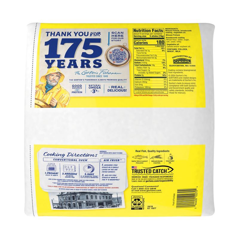 slide 8 of 9, Gorton's Breaded Minced Fish Sticks - Frozen - 24.5oz/44ct, 24.5 oz, 44 ct